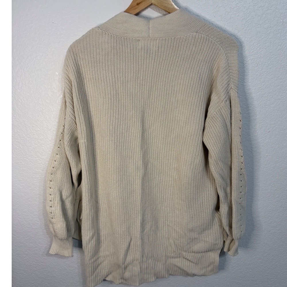Universal Thread Cream Shaker Knit Open Front Cardigan Sweater Womens Small - Picture 4 of 6